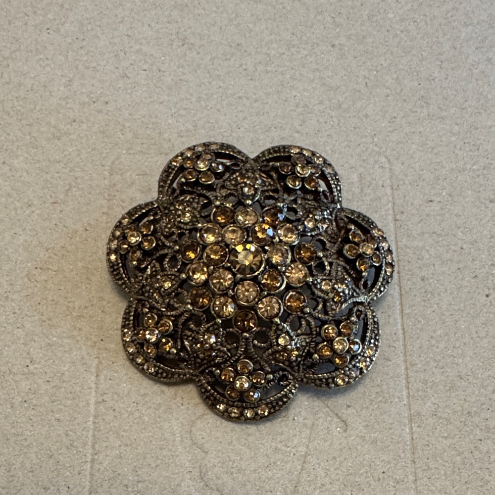 Coldwater Creek Silver and Gold Floral Brooch